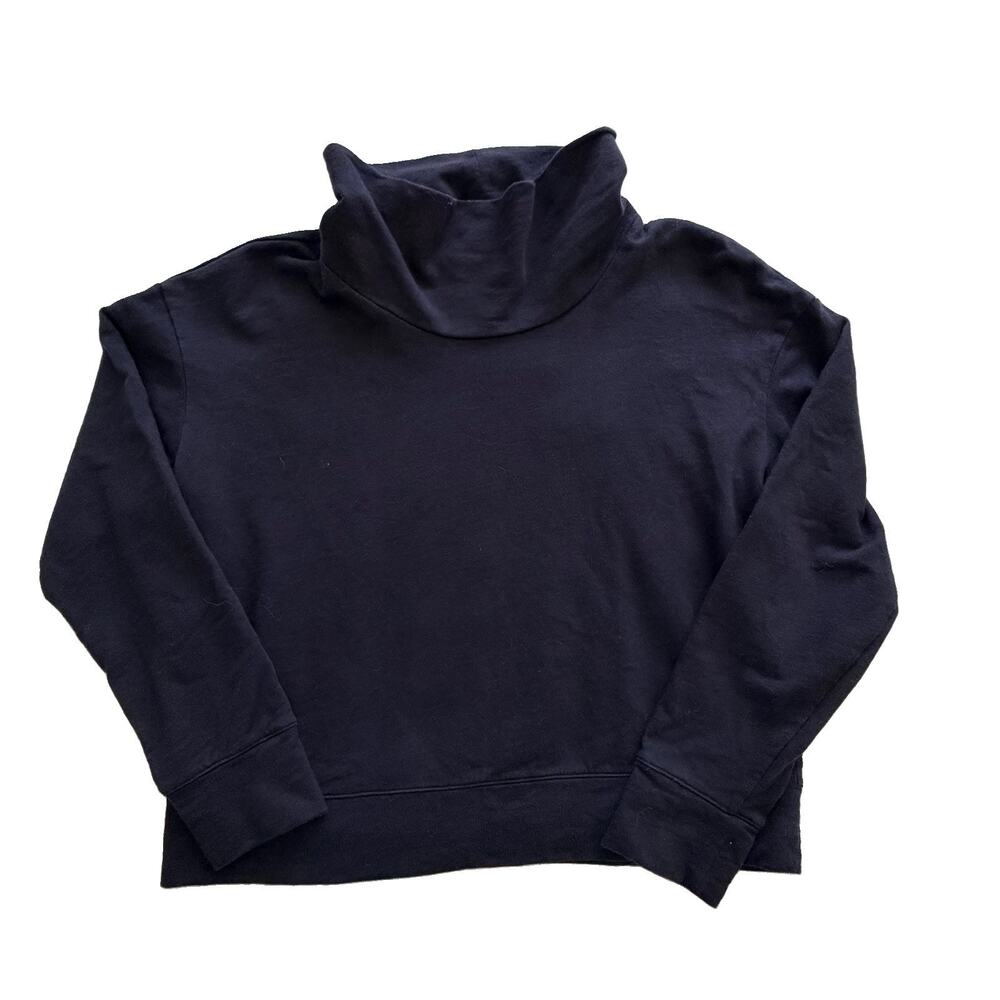 James Perse Women's Black Funnel Neck Pullover Sweatshirt Sweater Size 2 Medium